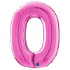 Palloncino Mylar 26'' (65cm) Numero 0 Fuxia di Grabo Srl