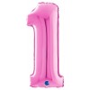 Palloncino Mylar 26'' (65cm) Numero 1 Fuxia di Grabo Srl