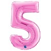 Palloncino Mylar 26'' (65cm) Numero 5 Fuxia di Grabo Srl