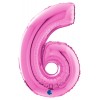 Palloncino Mylar 26'' (65cm) Numero 6 Fuxia di Grabo Srl