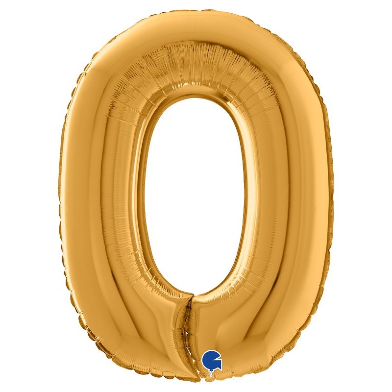Palloncino Mylar 26'' (65cm) Numero 0 Gold (Oro) di Grabo Srl