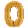 Palloncino Mylar 26'' (65cm) Numero 0 Gold (Oro) di Grabo Srl