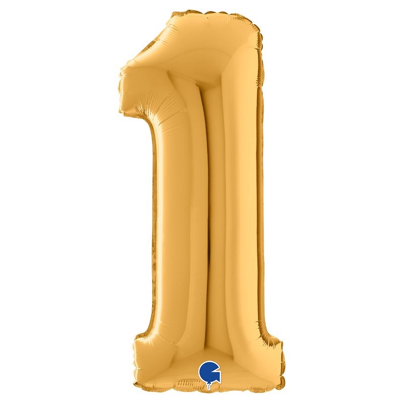 Palloncino Mylar 26'' (65cm) Numero 1 Gold (Oro) di Grabo Srl