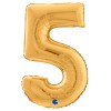 Palloncino Mylar 26'' (65cm) Numero 5 Gold (Oro) di Grabo Srl