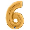 Palloncino Mylar 26'' (65cm) Numero 6 Gold (Oro) di Grabo Srl