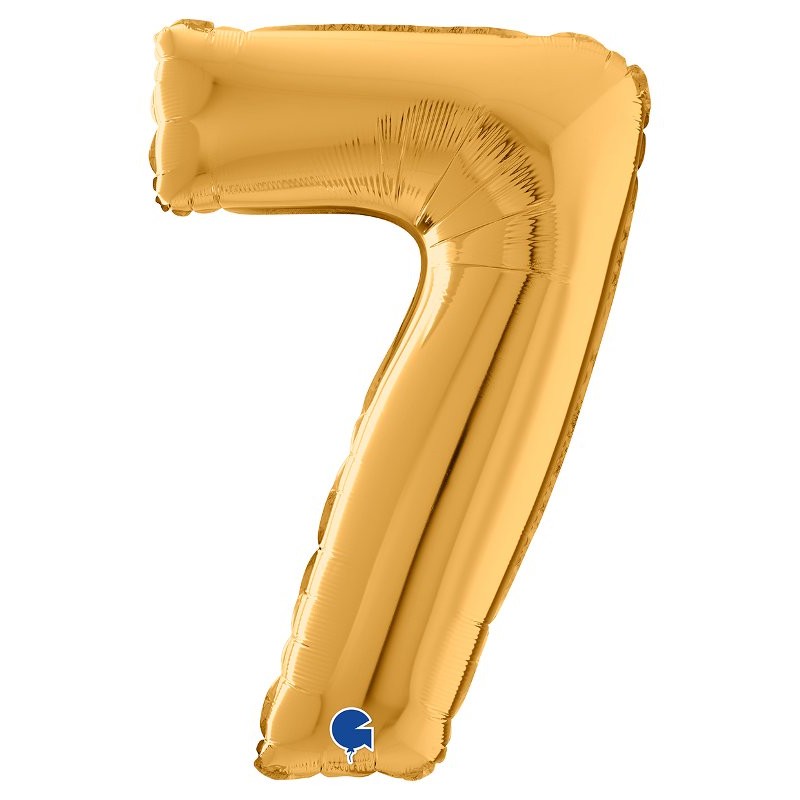 Palloncino Mylar 26'' (65cm) Numero 7 Gold (Oro) di Grabo Srl