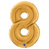 Palloncino Mylar 26'' (65cm) Numero 8 Gold (Oro) di Grabo Srl