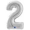Palloncino Mylar 26'' (65cm) Numero 2 Silver (Argento) di Grabo Srl