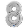 Palloncino Mylar 26'' (65cm) Numero 8 Silver (Argento) di Grabo Srl