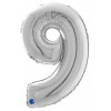 Palloncino Mylar 26'' (65cm) Numero 9 Silver (Argento) di Grabo Srl