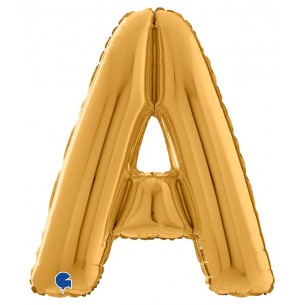 Palloncino Mylar 26'' (65cm) Lettera a Gold (Oro) di Grabo Srl