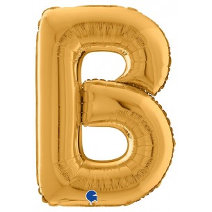 Palloncino Mylar 26'' (65cm) Lettera B Gold (Oro) di Grabo Srl