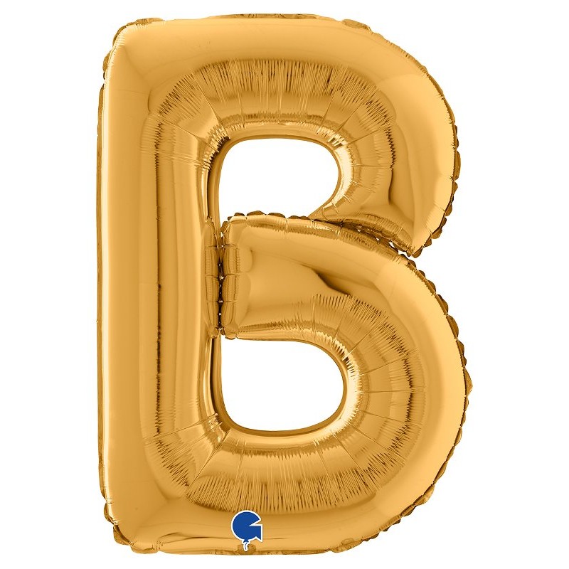 Palloncino Mylar 26'' (65cm) Lettera B Gold (Oro) di Grabo Srl