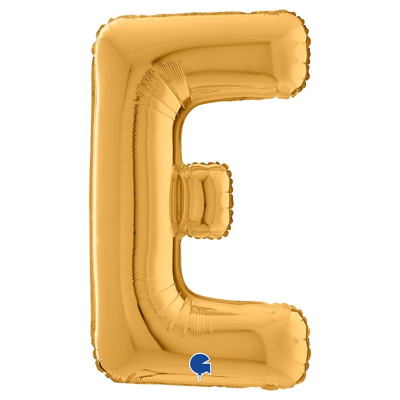 Palloncino Mylar 26'' (65cm) Lettera e Gold (Oro) di Grabo Srl