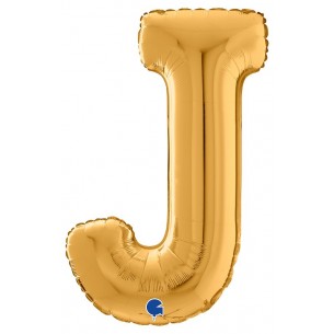 Palloncino Mylar 26'' (65cm) Lettera J Gold (Oro) di Grabo Srl