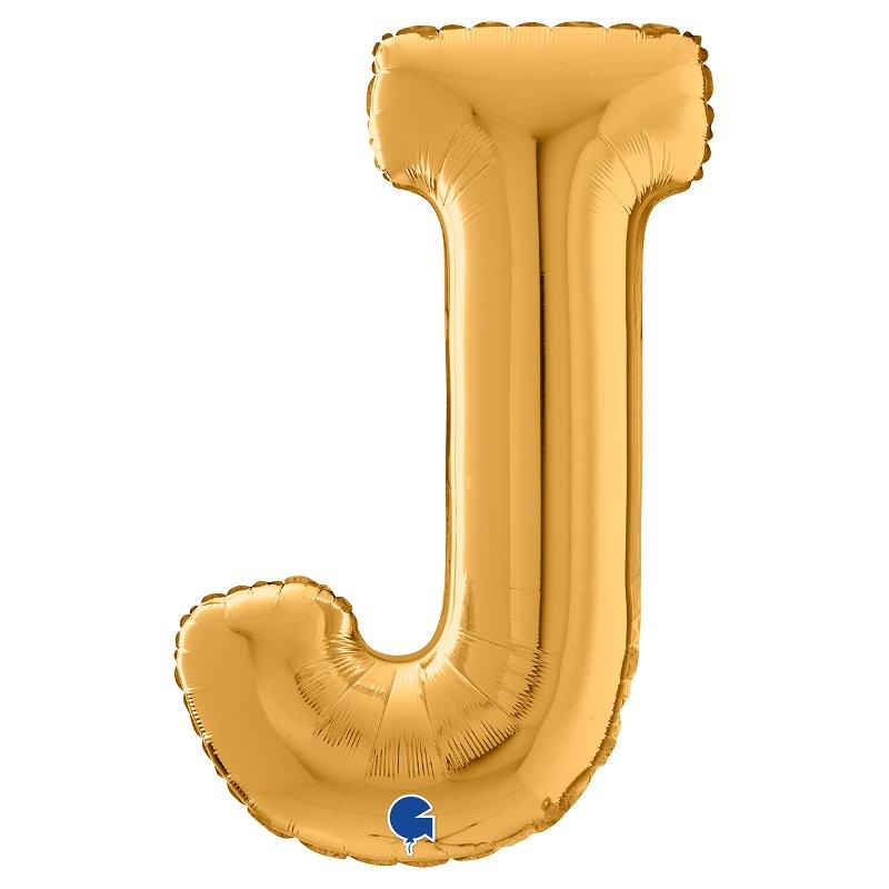 Palloncino Mylar 26'' (65cm) Lettera J Gold (Oro) di Grabo Srl