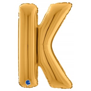 Palloncino Mylar 26'' (65cm) Lettera K Gold (Oro) di Grabo Srl