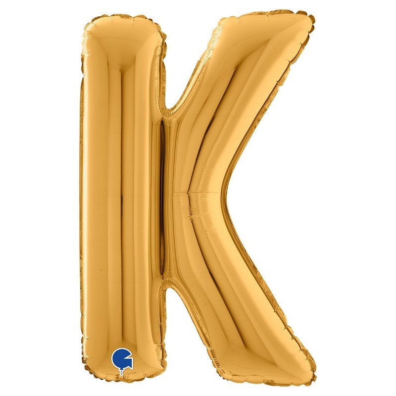Palloncino Mylar 26'' (65cm) Lettera K Gold (Oro) di Grabo Srl