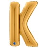 Palloncino Mylar 26'' (65cm) Lettera K Gold (Oro) di Grabo Srl
