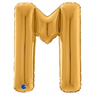 Palloncino Mylar 26'' (65cm) Lettera M Gold (Oro) di Grabo Srl