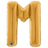 Palloncino Mylar 26'' (65cm) Lettera M Gold (Oro) di Grabo Srl