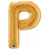 Palloncino Mylar 26'' (65cm) Lettera P Gold (Oro) di Grabo Srl