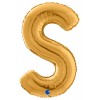 Palloncino Mylar 26'' (65cm) Lettera S Gold (Oro) di Grabo Srl