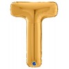 Palloncino Mylar 26'' (65cm) Lettera T Gold (Oro) di Grabo Srl