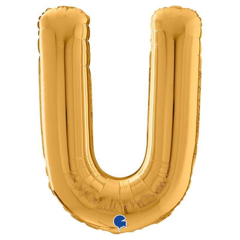 Palloncino Mylar 26'' (65cm) Lettera U Gold (Oro) di Grabo Srl