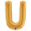 Palloncino Mylar 26'' (65cm) Lettera U Gold (Oro) di Grabo Srl