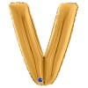 Palloncino Mylar 26'' (65cm) Lettera V Gold (Oro) di Grabo Srl
