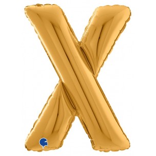Palloncino Mylar 26'' (65cm) Lettera X Gold (Oro) di Grabo Srl