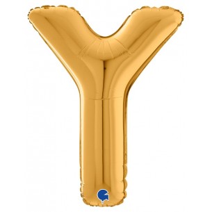 Palloncino Mylar 26'' (65cm) Lettera Y Gold (Oro) di Grabo Srl