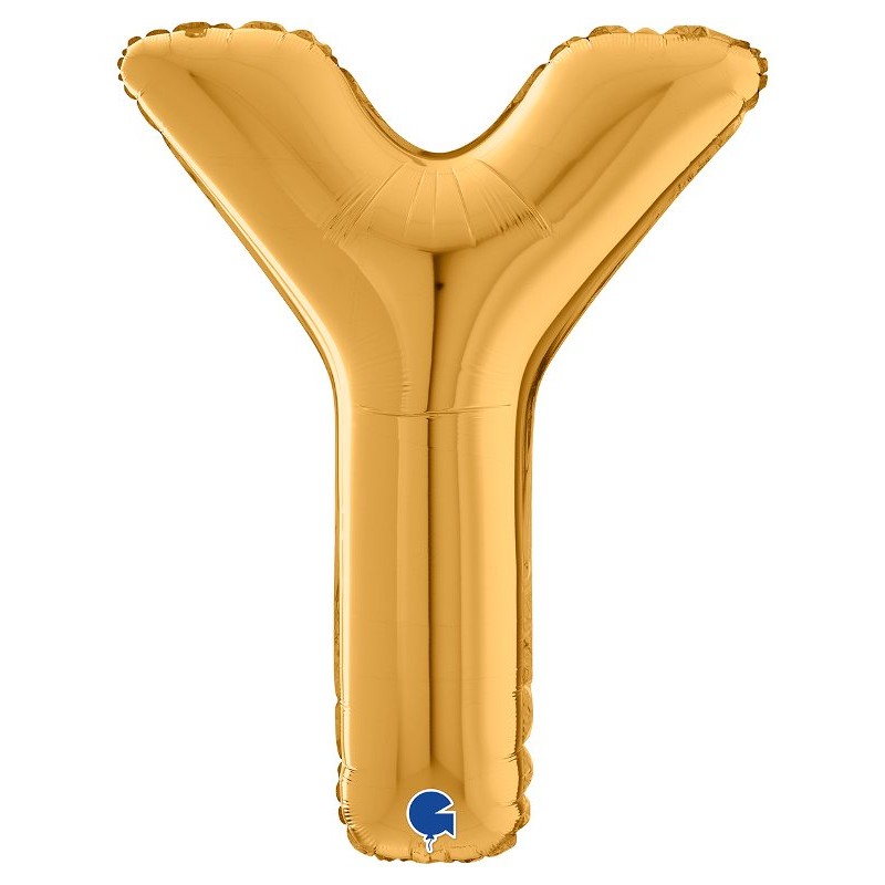 Palloncino Mylar 26'' (65cm) Lettera Y Gold (Oro) di Grabo Srl
