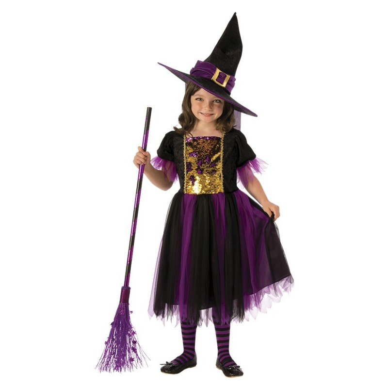 Cost Strega Magic Color (Vestito con Paillettes e Cappello) 3-4 Anni / 98-104cm di Rubie'S Costume Company