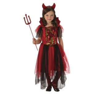 Cost Diavoletta Magic Color B Na (Vestito con Paillets e Diadema) 5-6 Anni / 110-116cm di Rubie'S Costume Company