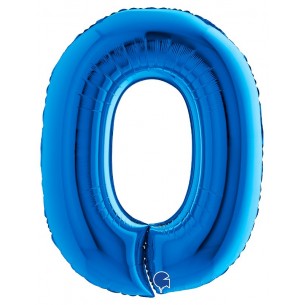 Palloncino Mylar 40'' (100cm) Numero 0 Blue di Grabo Srl