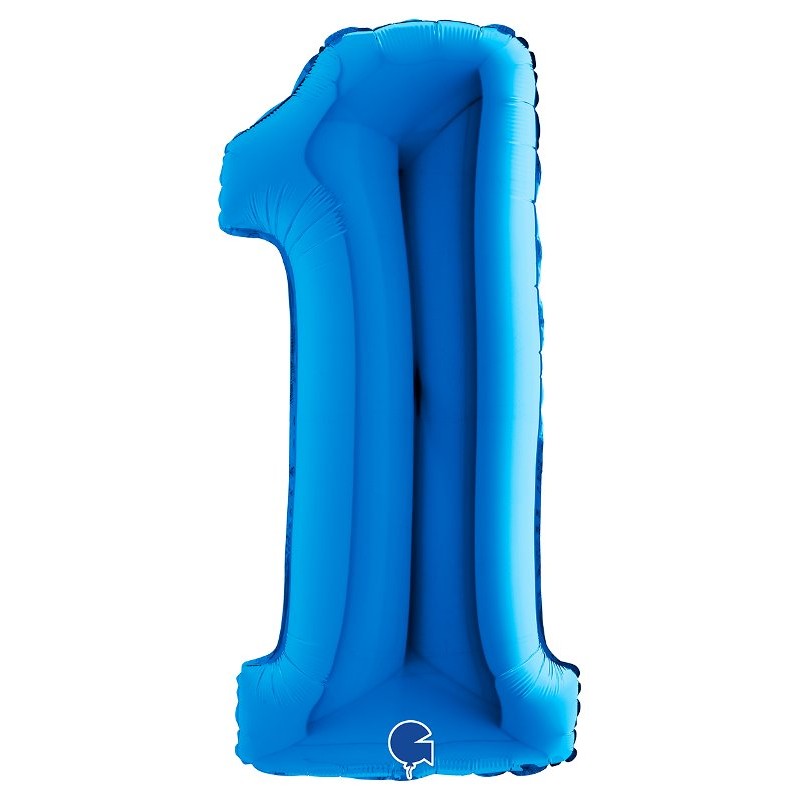 Palloncino Mylar 40'' (100cm) Numero 1 Blue di Grabo Srl