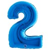 Palloncino Mylar 40'' (100cm) Numero 2 Blue di Grabo Srl