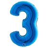 Palloncino Mylar 40'' (100cm) Numero 3 Blue di Grabo Srl