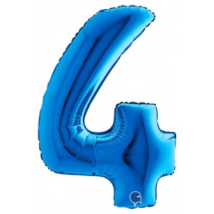 Palloncino Mylar 40'' (100cm) Numero 4 Blue di Grabo Srl