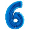 Palloncino Mylar 40'' (100cm) Numero 6 Blue di Grabo Srl
