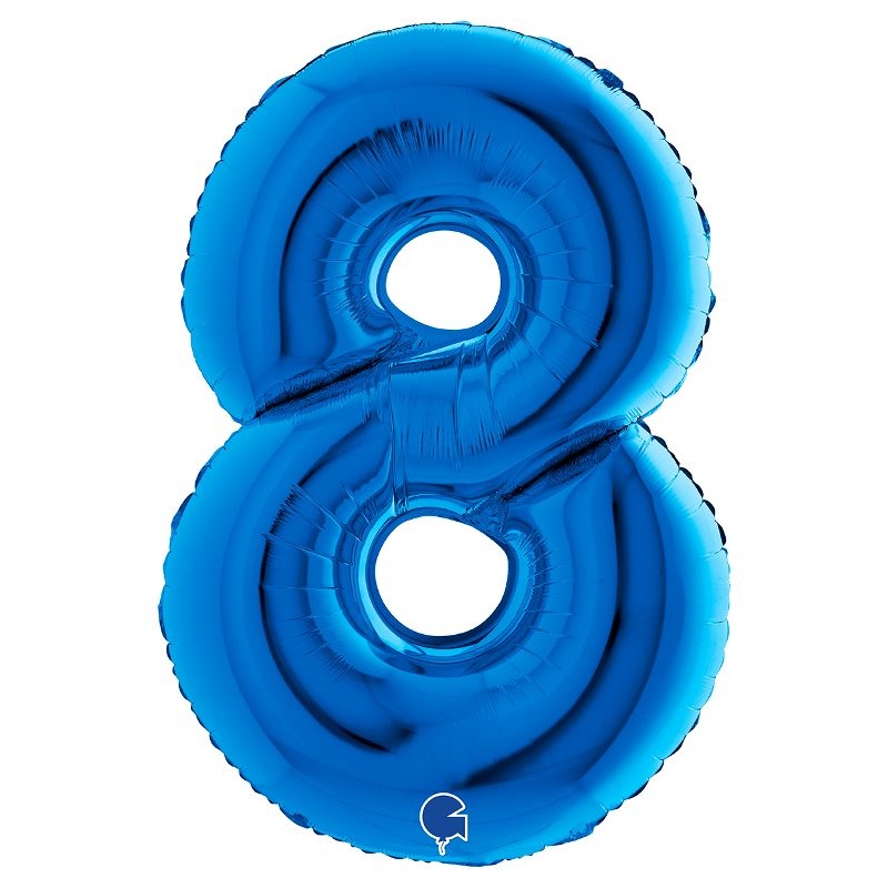 Palloncino Mylar 40'' (100cm) Numero 8 Blue di Grabo Srl