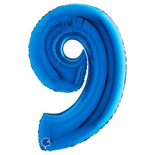 Palloncino Mylar 40'' (100cm) Numero 9 Blue di Grabo Srl