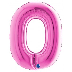 Palloncino Mylar 40'' (100cm) Numero 0 Fuxia di Grabo Srl
