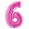 Palloncino Mylar 40'' (100cm) Numero 6 Fuxia di Grabo Srl