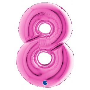 Palloncino Mylar 40'' (100cm) Numero 8 Fuxia di Grabo Srl
