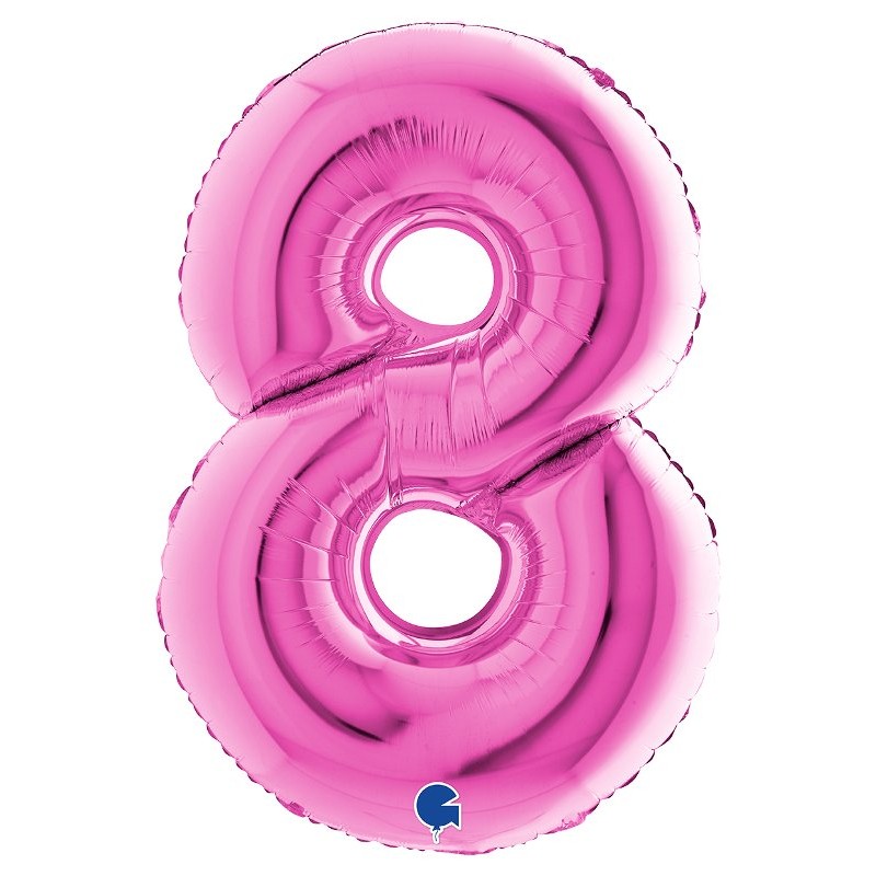 Palloncino Mylar 40'' (100cm) Numero 8 Fuxia di Grabo Srl
