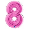 Palloncino Mylar 40'' (100cm) Numero 8 Fuxia di Grabo Srl