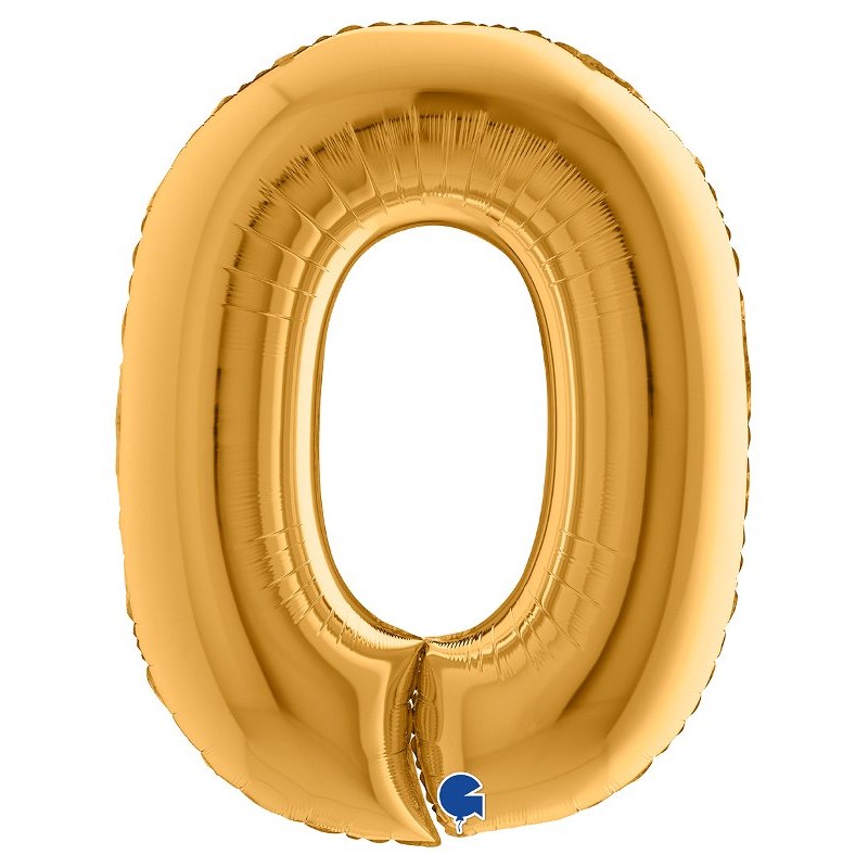Palloncino Mylar 40'' (100cm) Numero 0 Gold (Oro) di Grabo Srl